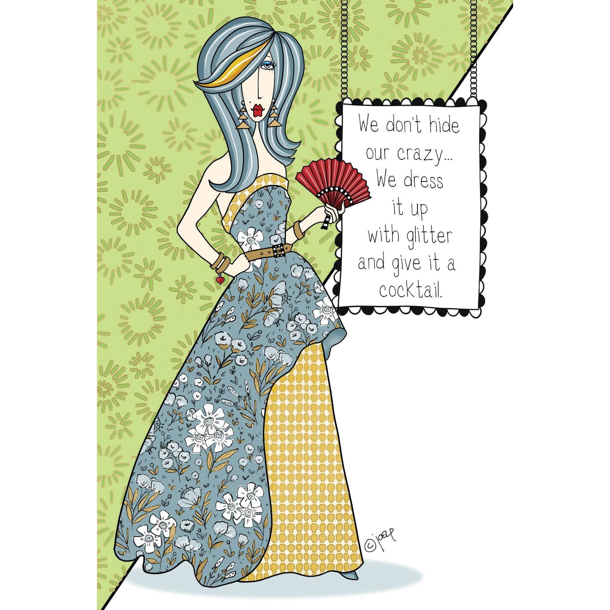 Pictura Hide Our Crazy Birthday Card featuring playful Dolly Mamas design, perfect for celebrating with humorous greeting cards.
